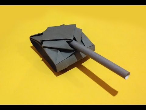 Paper tank. Origami tank (easy 2 minutes)