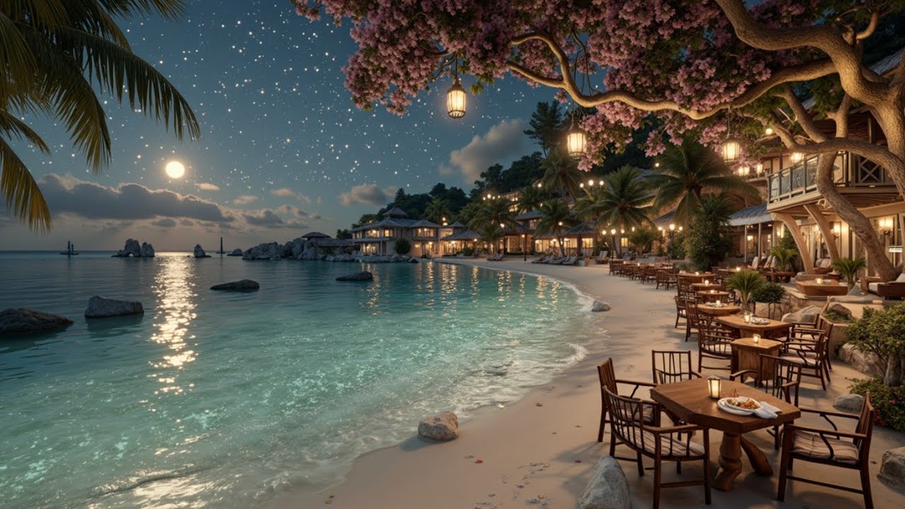 Tropical Deep House Night Vibes Океанские Волны Пляжный Бар Роскошный Лаунж Микс 2026
