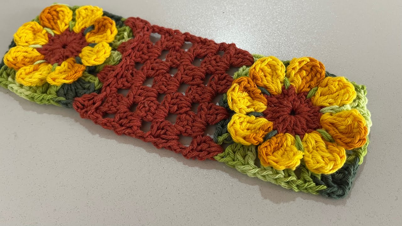 tutorial base com duas flor em crochê ,flor do campo passo a passo