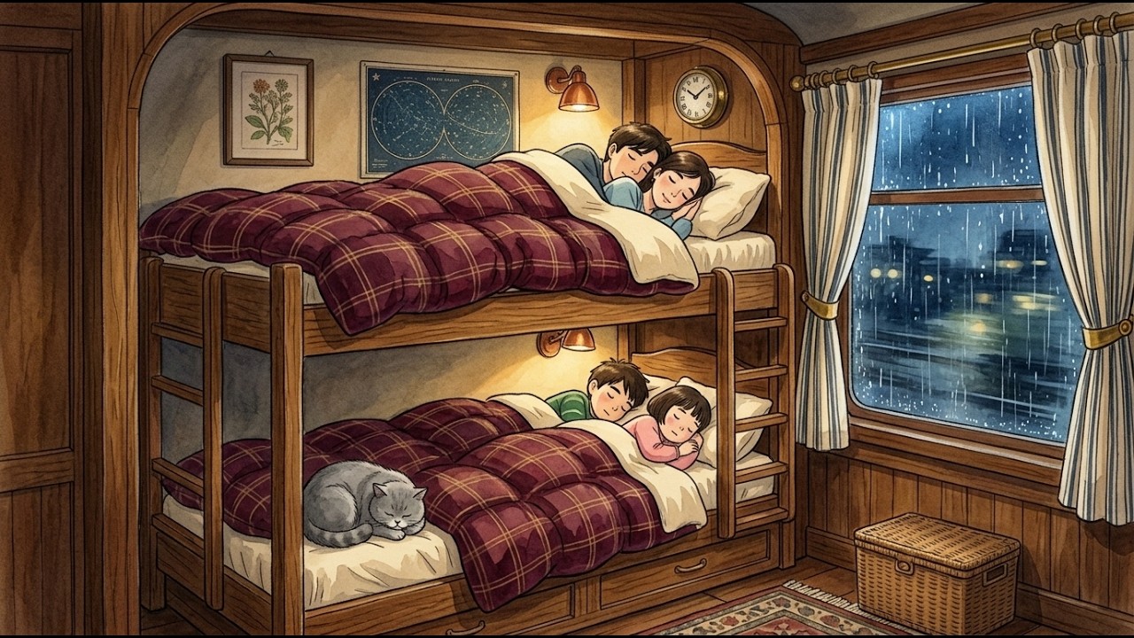 A Cozy Rainy Day in Our Small Vintage Train 🚂🌧️Studio Ghibli Style ...