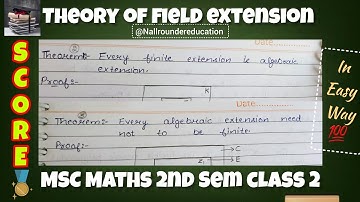 Theory of field extension(lect-2) #msc_maths 2nd sem @Nallroundereducation