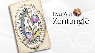 Zentangle 禪繞畫 #1668 How to draw by Eva Wu 禅绕画 ゼンタングル doodle art pokelily
