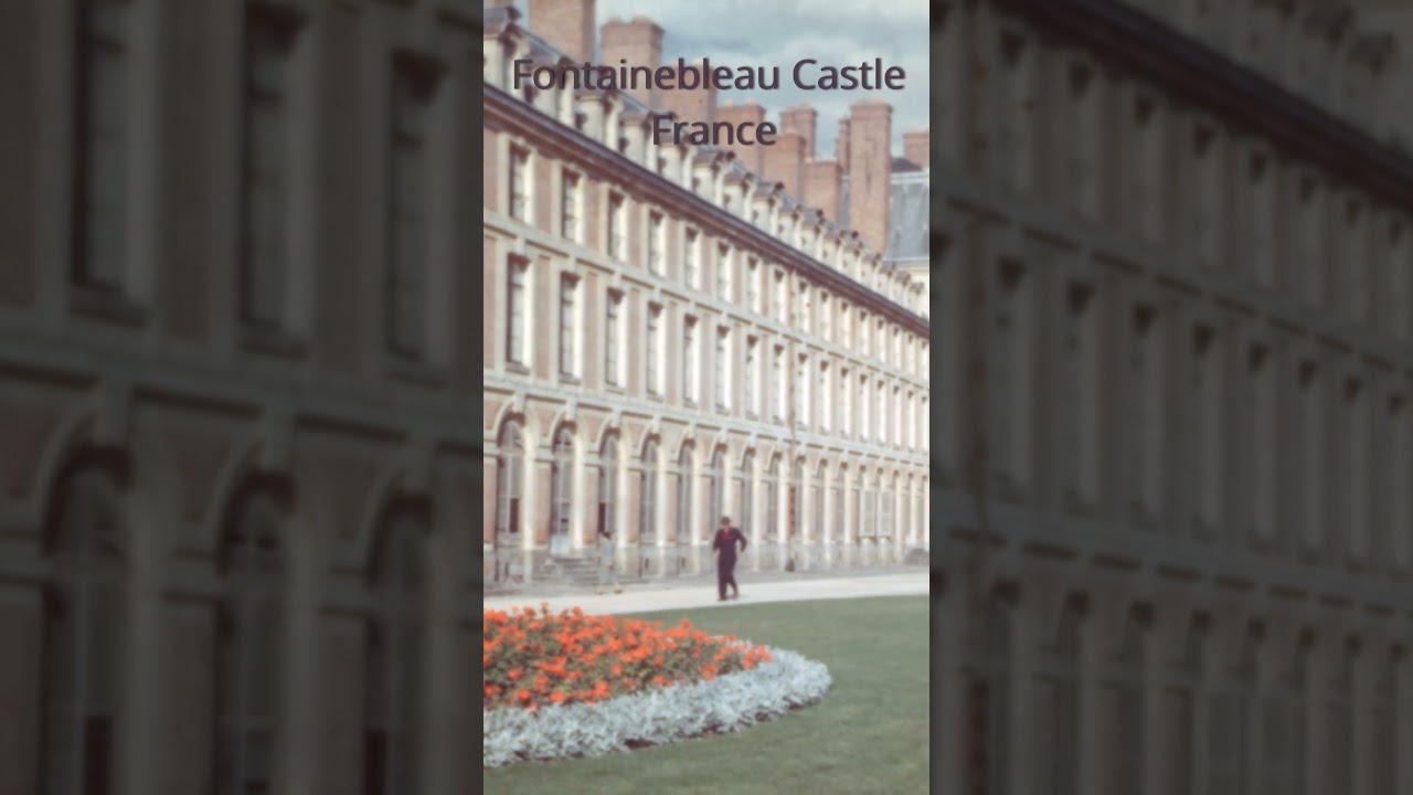 Fontainebleau Castle Garden in the 1950s - Rare Stock Footage 