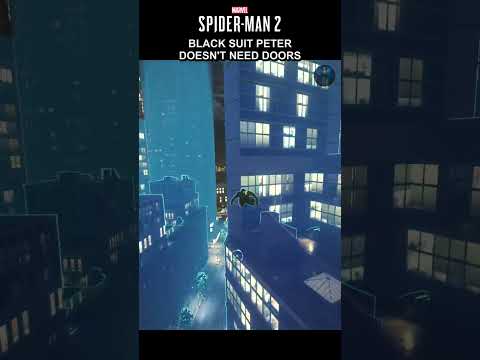 Black suit Peter doesn't need doors - MARVEL'S SPIDER-MAN 2 [4K HDR] #Shorts