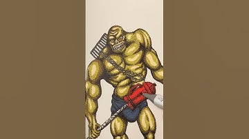 Coloring the Super Mutant Behemoth! Part 2! #art #fallout #ytshorts #shorts