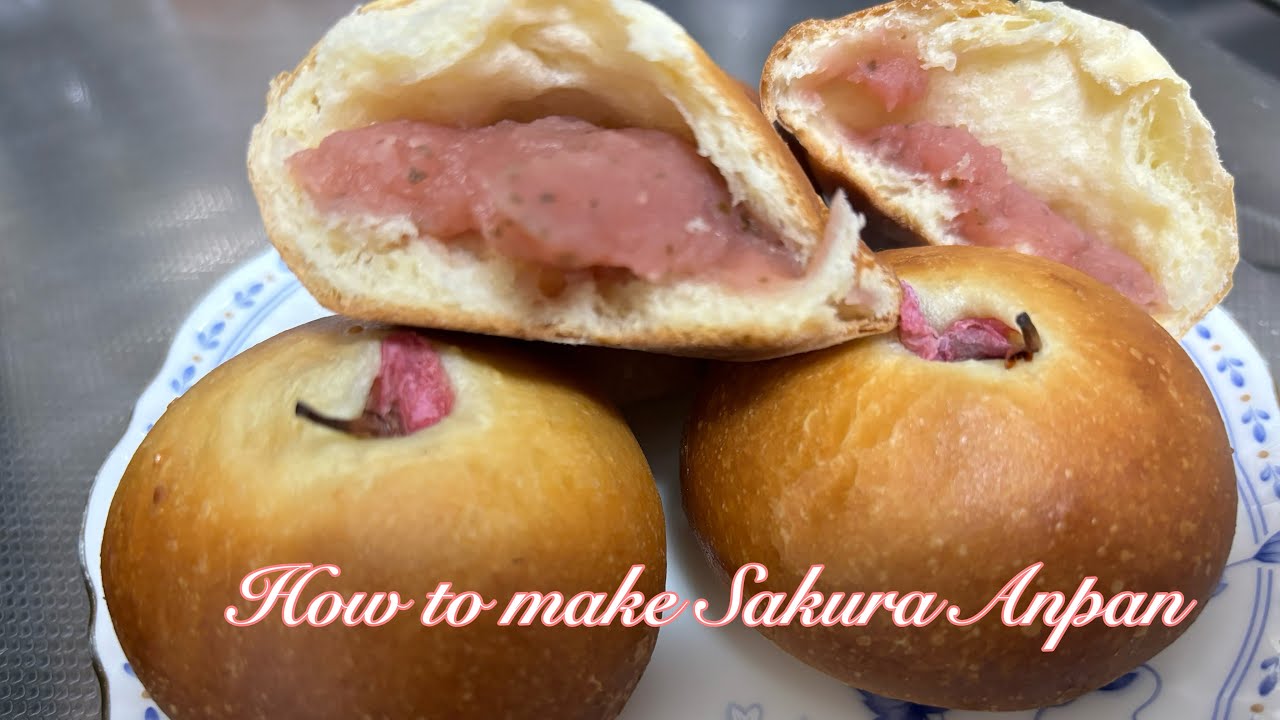 I made Japanese bread, “Sakura Anpan”, by hand! - YouTube