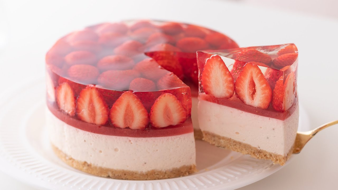 いちごのレアチーズケーキの作り方 No Bake Strawberry Cheesecake Eggless Without Oven Hidamari Cooking Youtube