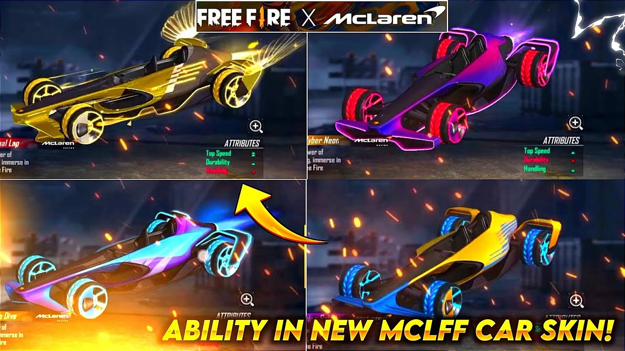 Free Fire X McLaren: The MCLFF | New McLaren MCLFF Car Skin Ability in Free Fire🔥🏎| Fire Ball Gamers