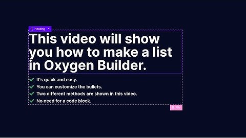 How To Make A List (UL/LI) on Oxygen Builder