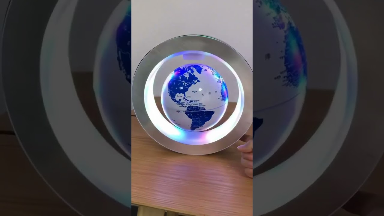 Magnetic Levitation Floating World Map with Constellations LED Light Globe 2 in 1.