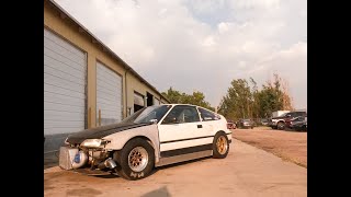 My Crx is on the Way to Alignment With Slicks on all 4 Test N Tune here we come!