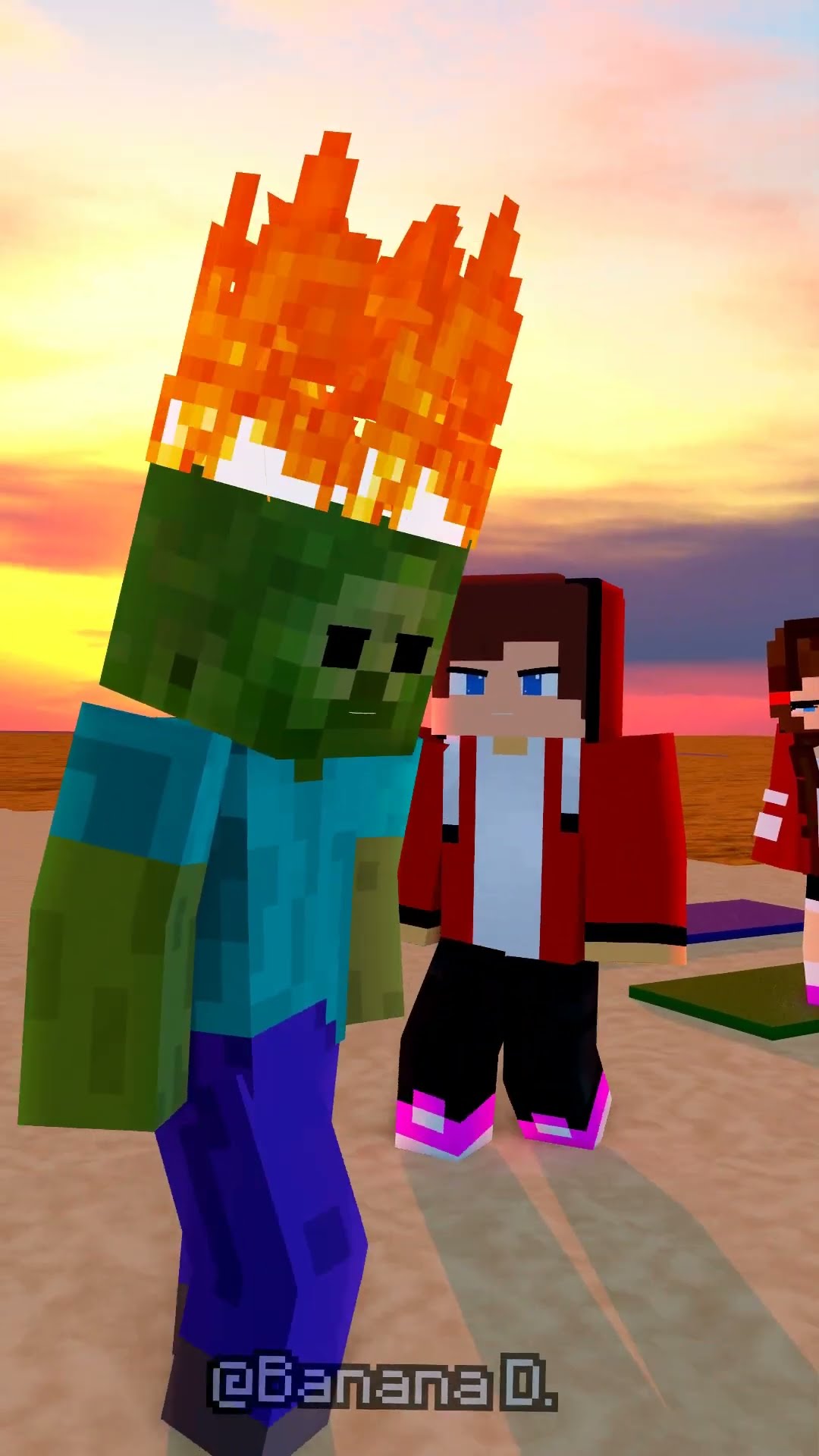 Zombie Love Team VS JJ'sister Love TEAM in Beach V2