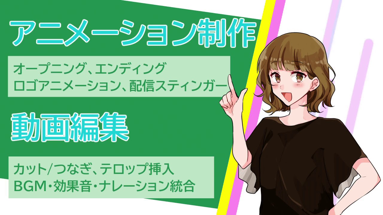 用途いろいろ アニメーション制作 動画編集します Pr動画も広告もmvもop Edも 幅広く制作できます プロモーション Pr動画制作 ココナラ