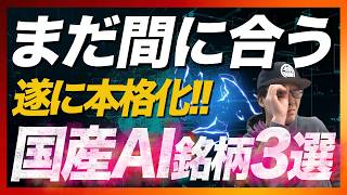【まだ間に合う！】遂に本格化!!国産AI銘柄3選 ― 日本企業デ経済安保ヲ取リ戻セ!!