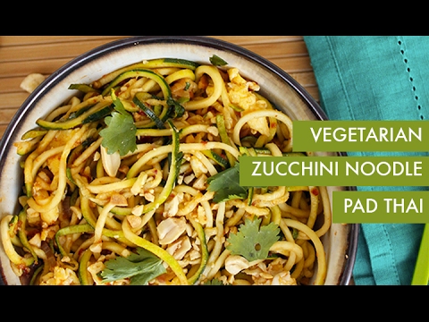 Vegetarian Zucchini Noodle Pad Thai I Spiralizer Recipe