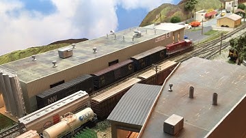 RJ Corman switching my N scale layout and scenery/module updates