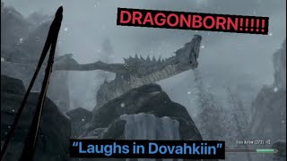 Stealth archer takes down dragon Epic battle. We are DragonBorn! #skyrim