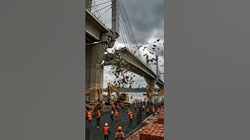 Bridge Suddenly Collapses—Caught on Camera! 😱 #BridgeCollapse #EngineeringFail