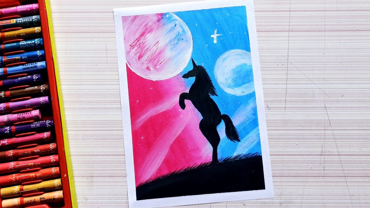 Unicorn Drawing with Oil Pastel Step by Step YouTube