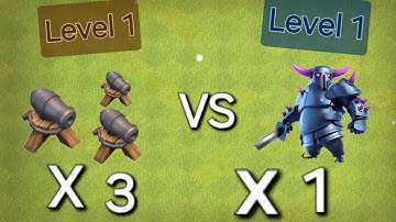 Every level pekka vs every level cannon basé formation attack clashofclan