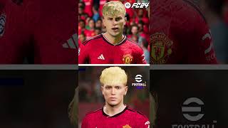Manchester United Player Faces - EA FC 24 vs eFootball 2024 #shorts
