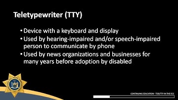 TDD TTY in the Emergency Communications Center