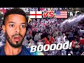 *LIVE REACTION* FRUSTRATED ENGLAND FANS BOOING &amp; THROWING BEERS AT BOXPARK AFTER 0-0 DRAW WITH USA