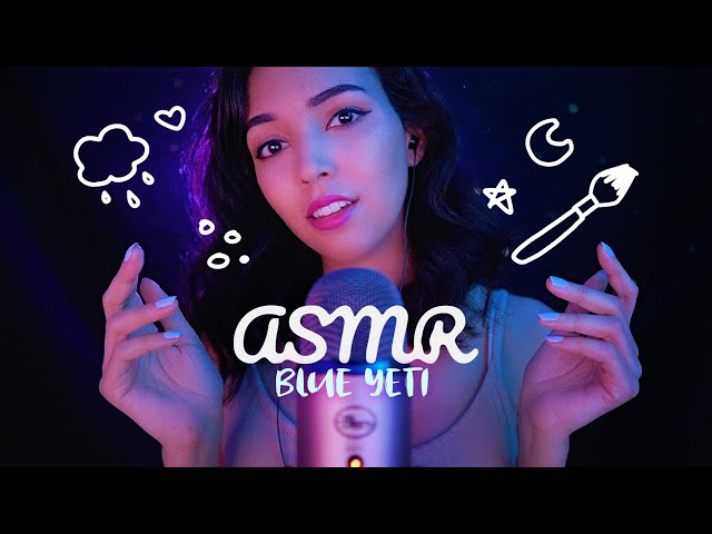 French ASMR 🌙 Blue Yeti ♥ Good night (Scratching, Brush, Rain, Slime, Tapping, No Talking)