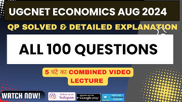 UGCNET ECONOMICS AUG -2024 QP SOLVED & Explained