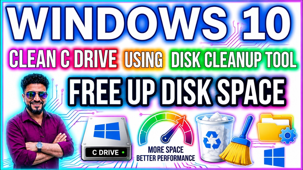 Windows 10 - Clean C Drive Using Disk Cleanup Tool from PC - YouTube