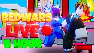 🔴PLAYING ROBLOX BEDWARS LIVE WITH VIEWERS! 5 HOUR STREAM