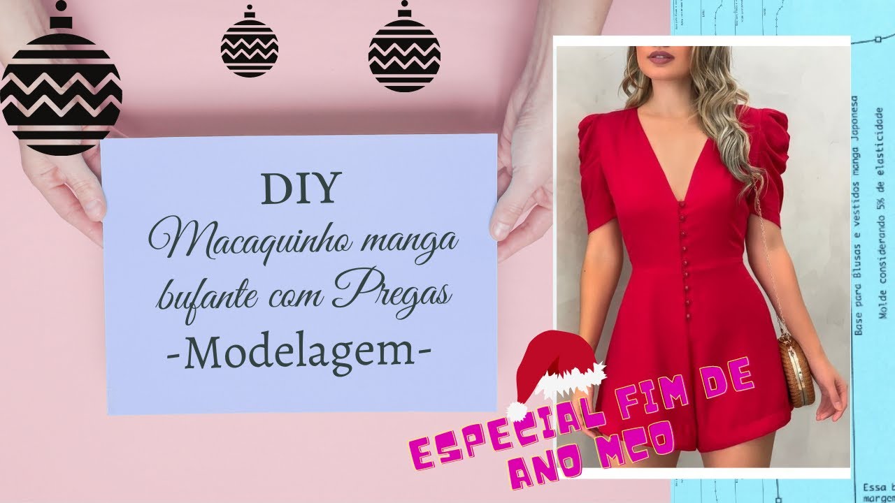 DIY – Macaquinho Manga Bufante com Pregas – Molde