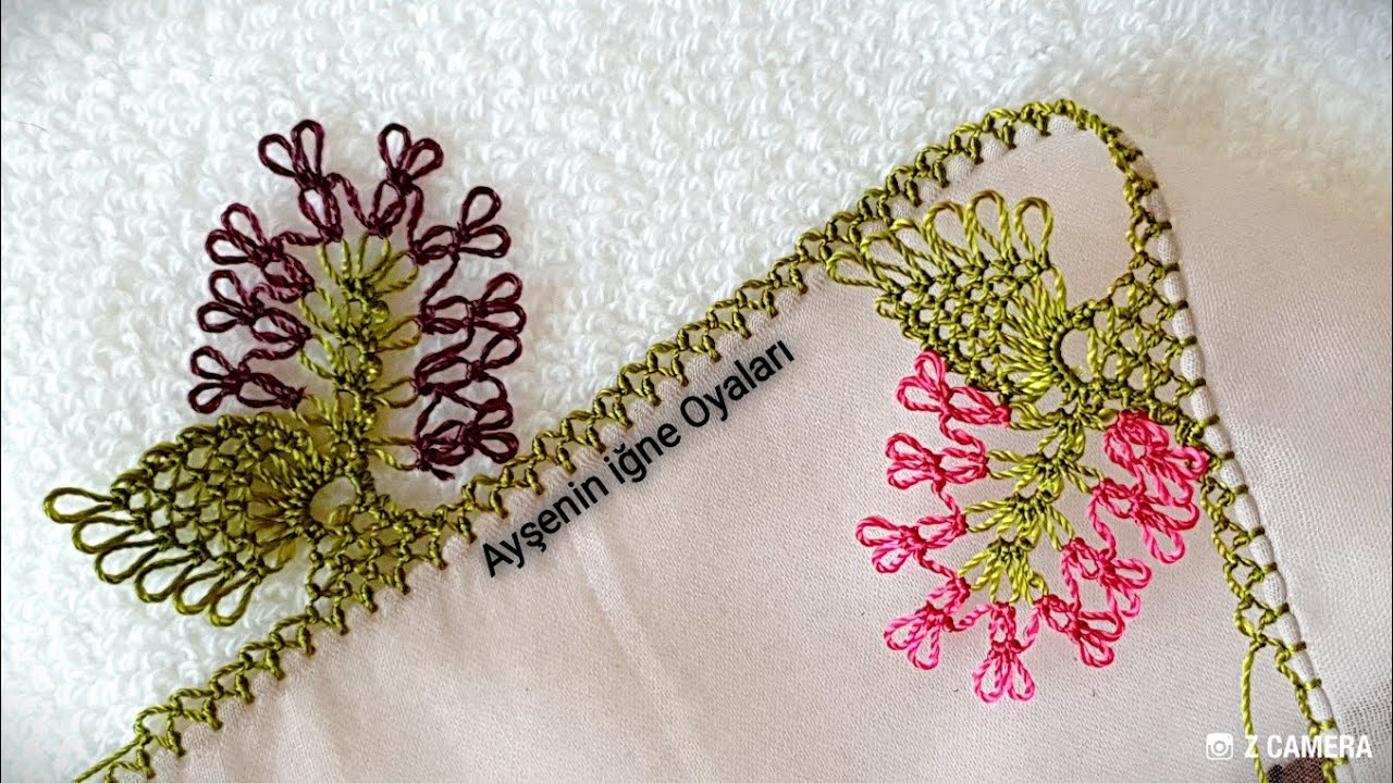 Çam ağacı iğne oyası modeli #iğne #iğneoyası