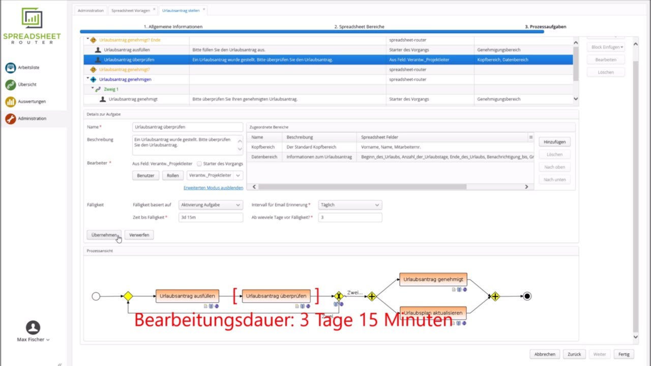 Youtube Video: Spreadsheet Router Tutorial: E-Mail-Benachrichtigung bei Fälligkeit einer Aufgabe