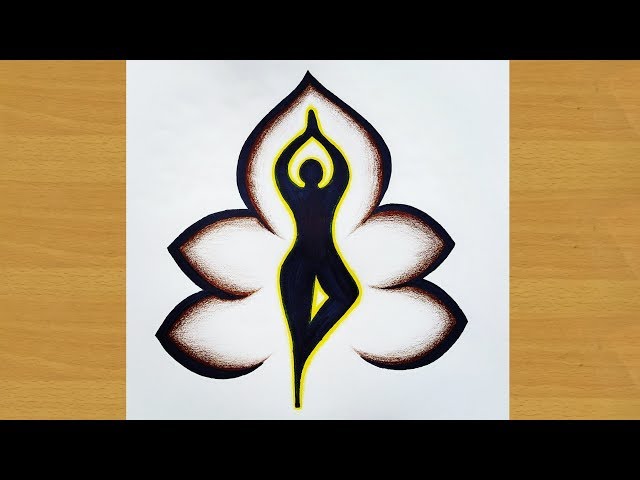 Easy and simple yoga drawing||Gali Gali Art || class=