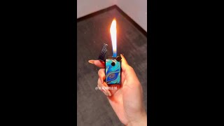 High-end creative brand design grinding wheel fashion flame windproof dual-flame lighter