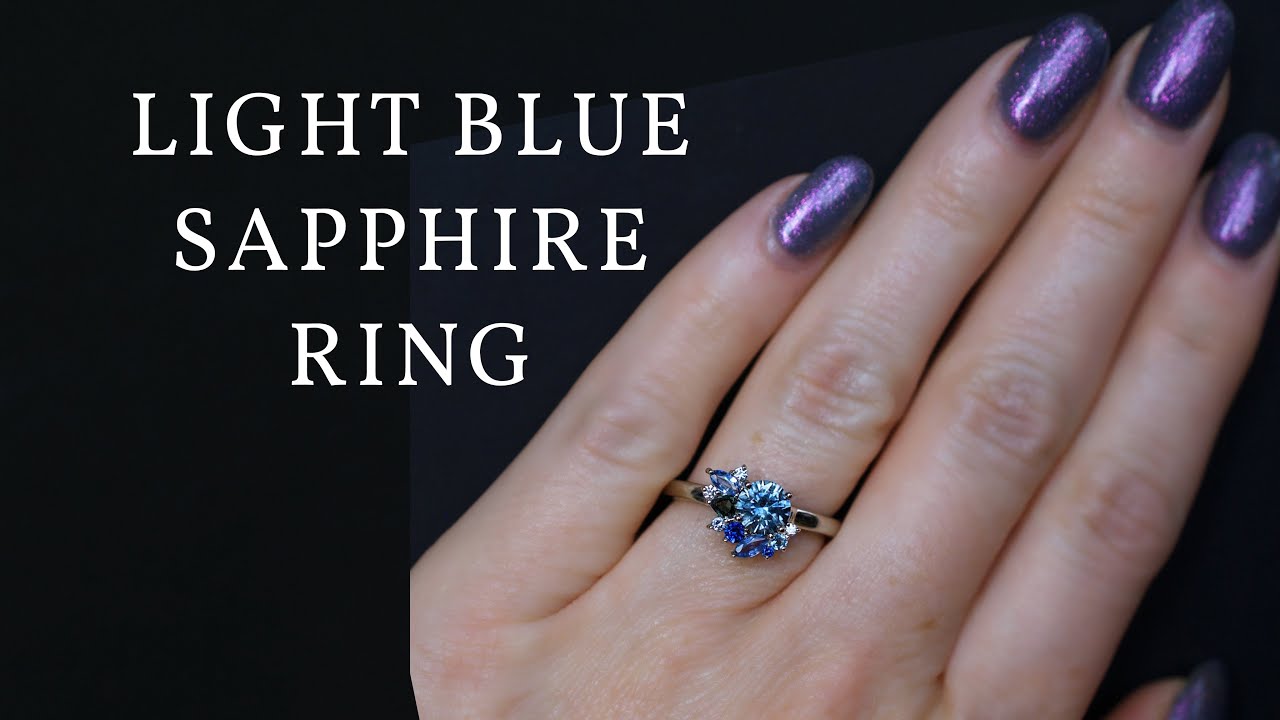 Less is Boring! • Solid Vintage White Gold Ring With Three Light Blue  Sapphires, 14.1ct, Vienna ca. 1985 • Hofer Antikschmuck