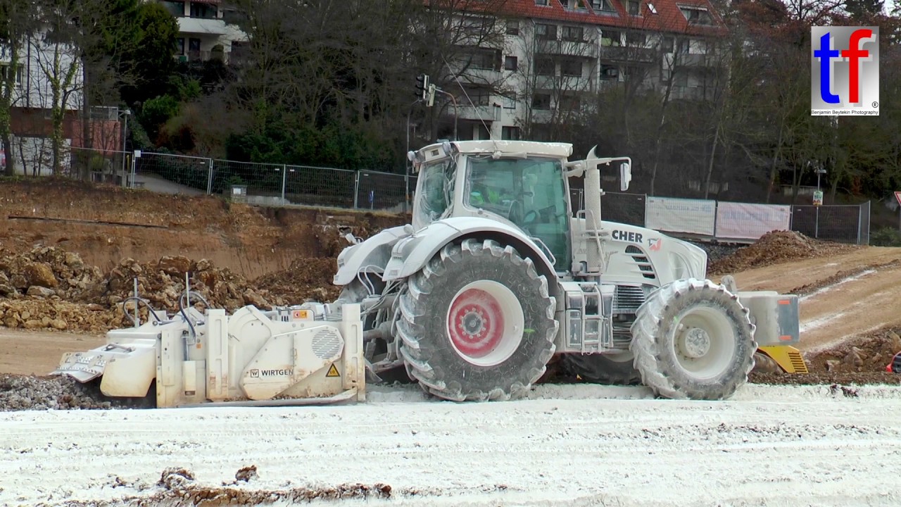 FENDT 936 Vario w. Wirtgen Stabilizer / Anbaufräse, Waiblingen, Germany, 03.03.2017.