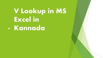 V Lookup in Kannada, How to use vlookup in MS Excel