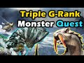 G-Rank Jade Barroth | Barioth | Lagombi Triple Monsters Quest - MH3U