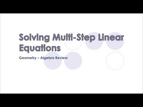 Solving Multi Step Linear Equations Recording - YouTube