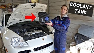 PORSCHE CAYENNE COOLANT OVERFLOW TANK EXPANSION TANK REPLACEMENT LEAK FIX | VW TOUAREG