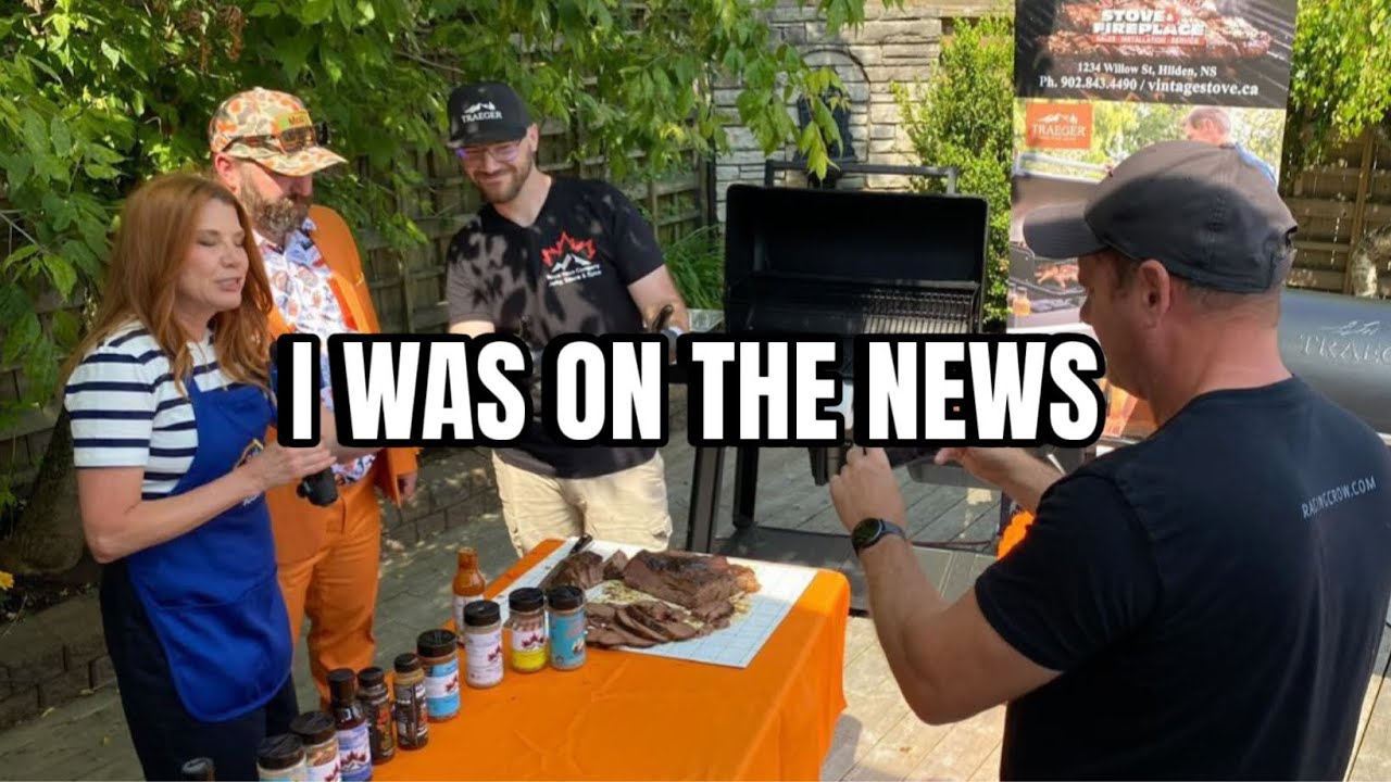 Saucy Rossy BBQ smoking brisket and pulled pork live on CTV Morning Atlantic
