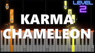 Karma Chameleon - Culture Club - EASY Piano Tutorial