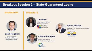 Small Business Capital Access Forum: Breakout Session - State-Guaranteed Loans (SSBCI)