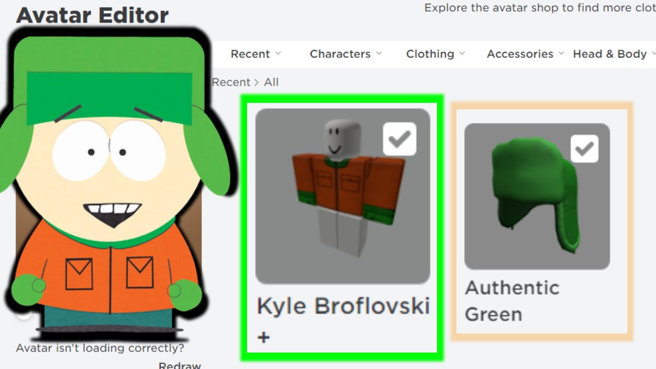 How To Make Kyle Broflovski Roblox Avatar #kylebroflovski #kylesouthpa, Kyle Broflovski