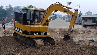 Cat E70 Excavator How to working new building construction