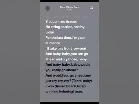Oscar Winning Tears. - RAYE (Lyrics) - YouTube