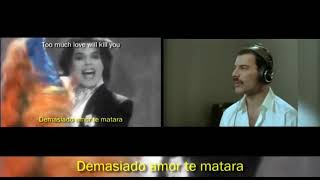 &quot;Demasiado amor te matará&quot;.  Freddie Mercury