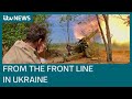 On the frontline with a Ukrainian artillery unit as it targets Russian forces | ITV News